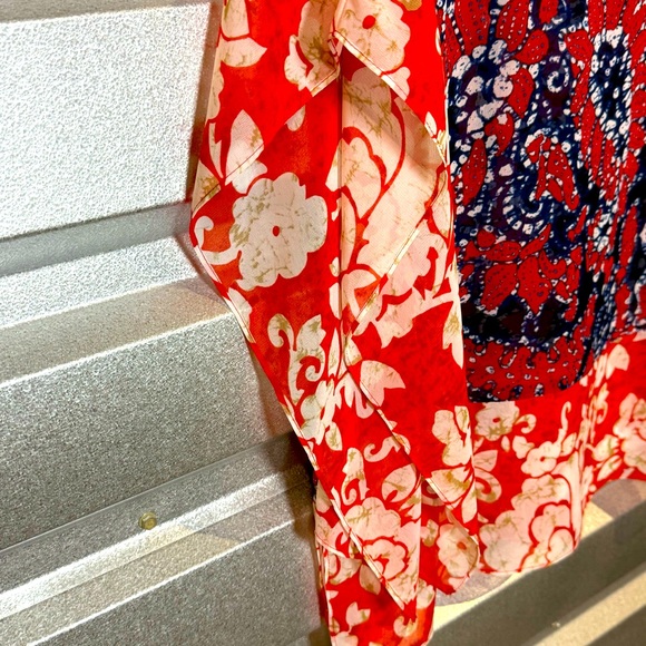 Michael Michael Kors Boho Floral Kimono Poncho Top Floral Sheer Lightweight - Picture 3 of 7